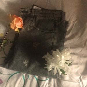 Grey butterfly jeans